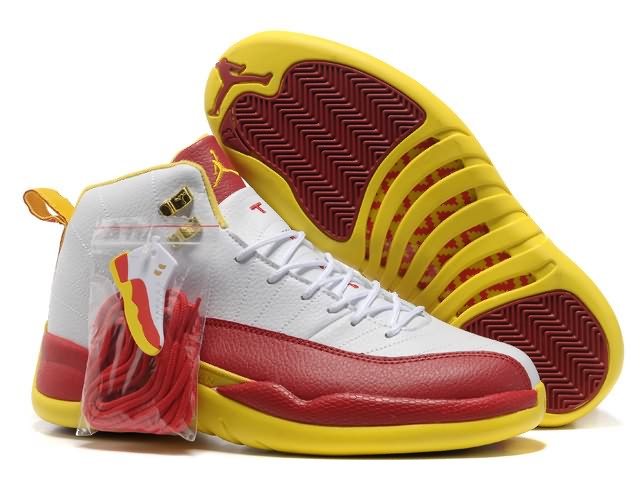 Hot Deal Air Jordan 12 Dwayne Wade PE White Red Yellow Cheap